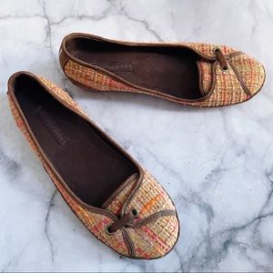 PF Flyers Orange Brown Tweed Flats Loafer Shoes 8.5